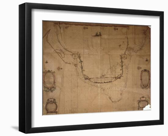 Map of Brazil, from 'Dutch Marine Maps', 1637-null-Framed Giclee Print