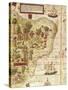 Map of Brazil, from Miller Atlas by Pedro and Jorge Reinel, Lopo Homen-null-Stretched Canvas