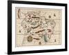 Map of Brazil-Juan Martinez-Framed Art Print