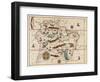 Map of Brazil-Juan Martinez-Framed Art Print