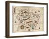 Map of Brazil-Juan Martinez-Framed Art Print