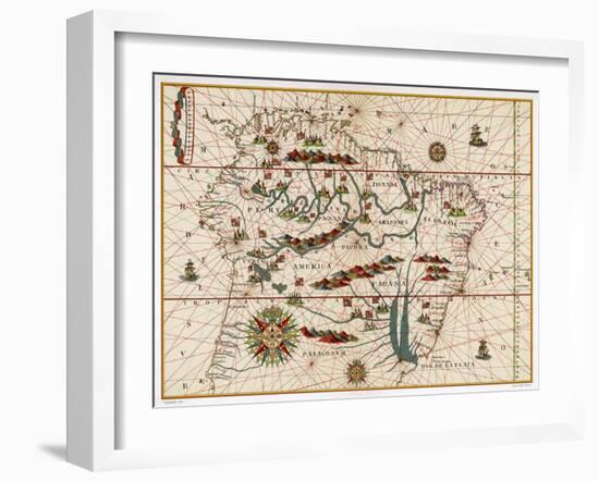 Map of Brazil-Juan Martinez-Framed Art Print