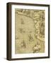 Map of Brazilian Coast, Engraving from Navigations and Voyages-Giovanni Battista Ramusio-Framed Giclee Print