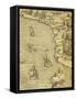 Map of Brazilian Coast, Engraving from Navigations and Voyages-Giovanni Battista Ramusio-Framed Stretched Canvas