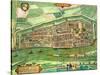 Map of Bremen, from "Civitates Orbis Terrarum" by Georg Braun and Frans Hogenberg circa 1572-1617-Joris Hoefnagel-Stretched Canvas