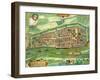 Map of Bremen, from "Civitates Orbis Terrarum" by Georg Braun and Frans Hogenberg circa 1572-1617-Joris Hoefnagel-Framed Giclee Print