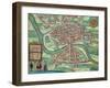 Map of Bristol, from "Civitates Orbis Terrarum" by Georg Braun and Frans Hogenberg circa 1572-1617-Joris Hoefnagel-Framed Giclee Print