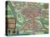 Map of Bristol, from "Civitates Orbis Terrarum" by Georg Braun and Frans Hogenberg circa 1572-1617-Joris Hoefnagel-Stretched Canvas