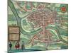 Map of Bristol, from "Civitates Orbis Terrarum" by Georg Braun and Frans Hogenberg circa 1572-1617-Joris Hoefnagel-Mounted Giclee Print