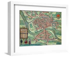 Map of Bristol, from "Civitates Orbis Terrarum" by Georg Braun and Frans Hogenberg circa 1572-1617-Joris Hoefnagel-Framed Giclee Print