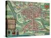 Map of Bristol, from "Civitates Orbis Terrarum" by Georg Braun and Frans Hogenberg circa 1572-1617-Joris Hoefnagel-Stretched Canvas