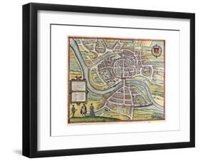 Map of Bristol from Civitates Orbis Terrarum-null-Framed Giclee Print