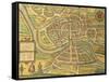 Map of Bristol from Civitates Orbis Terrarum-null-Framed Stretched Canvas