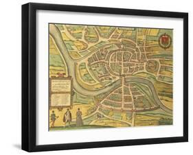 Map of Bristol from Civitates Orbis Terrarum-null-Framed Giclee Print