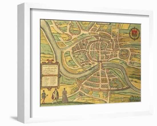 Map of Bristol from Civitates Orbis Terrarum-null-Framed Giclee Print