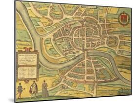 Map of Bristol from Civitates Orbis Terrarum-null-Mounted Giclee Print