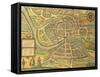 Map of Bristol from Civitates Orbis Terrarum-null-Framed Stretched Canvas