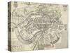 Map of Bristol, Great Britain and its Surroundings, 1671-null-Stretched Canvas