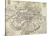 Map of Bristol, Great Britain and its Surroundings, 1671-null-Stretched Canvas
