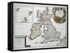 Map of Britain and Ireland-Gerard Valck-Framed Stretched Canvas