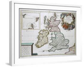 Map of Britain and Ireland-Gerard Valck-Framed Giclee Print