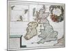 Map of Britain and Ireland-Gerard Valck-Mounted Giclee Print