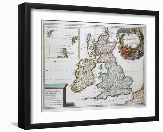 Map of Britain and Ireland-Gerard Valck-Framed Giclee Print