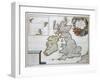 Map of Britain and Ireland-Gerard Valck-Framed Giclee Print