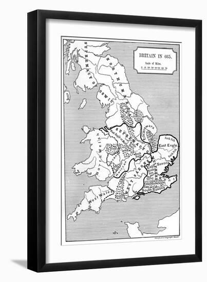 Map of Britain in 665-null-Framed Giclee Print