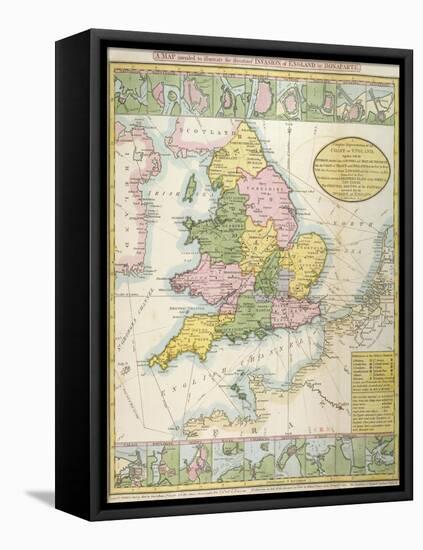 Map Of Britain-null-Framed Stretched Canvas