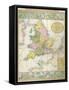 Map Of Britain-null-Framed Stretched Canvas