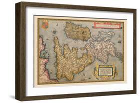 Map of Britian and Ireland-Abraham Ortelius-Framed Art Print