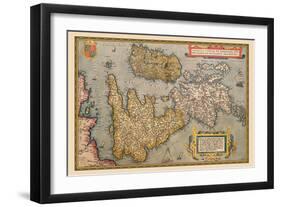 Map of Britian and Ireland-Abraham Ortelius-Framed Art Print