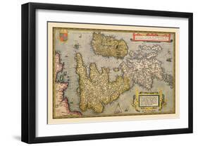 Map of Britian and Ireland-Abraham Ortelius-Framed Art Print