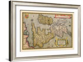 Map of Britian and Ireland-Abraham Ortelius-Framed Art Print