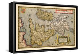 Map of Britian and Ireland-Abraham Ortelius-Framed Stretched Canvas