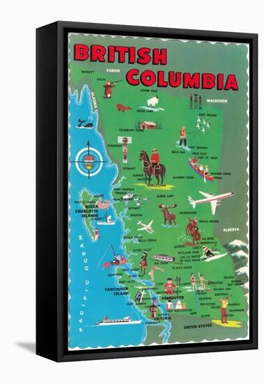 Map of British Columbia-null-Framed Stretched Canvas