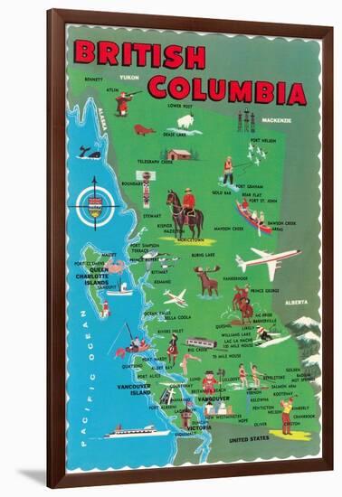 Map of British Columbia-null-Framed Art Print