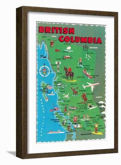 Map of British Columbia-null-Framed Art Print