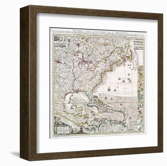 Map of British Empire 1733-Henry Popple-Framed Art Print