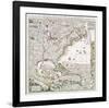 Map of British Empire 1733-Henry Popple-Framed Art Print