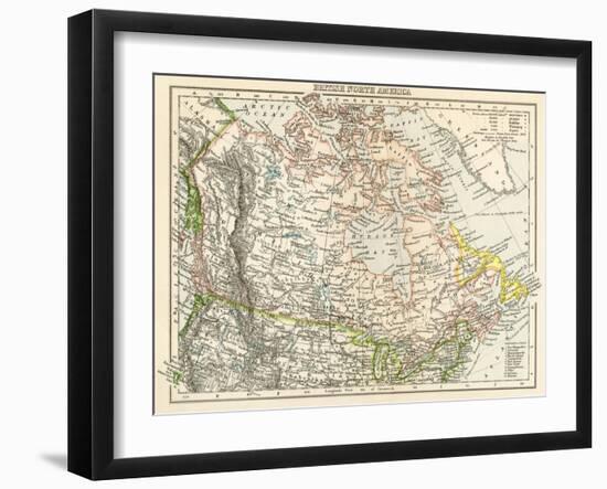 Map of British North America, or the Dominion of Canada, 1870s-null-Framed Giclee Print