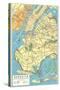 Map of Brooklyn, New York-null-Stretched Canvas