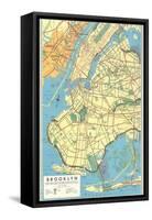 Map of Brooklyn, New York-null-Framed Stretched Canvas