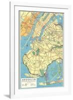 Map of Brooklyn, New York-null-Framed Art Print