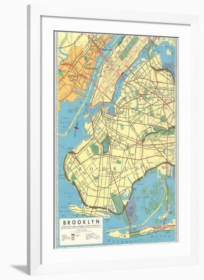 Map of Brooklyn, New York-null-Framed Art Print