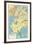 Map of Brooklyn, New York-null-Framed Art Print