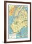 Map of Brooklyn, New York-null-Framed Art Print