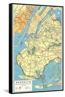 Map of Brooklyn, New York-null-Framed Stretched Canvas