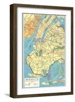 Map of Brooklyn, New York-null-Framed Art Print